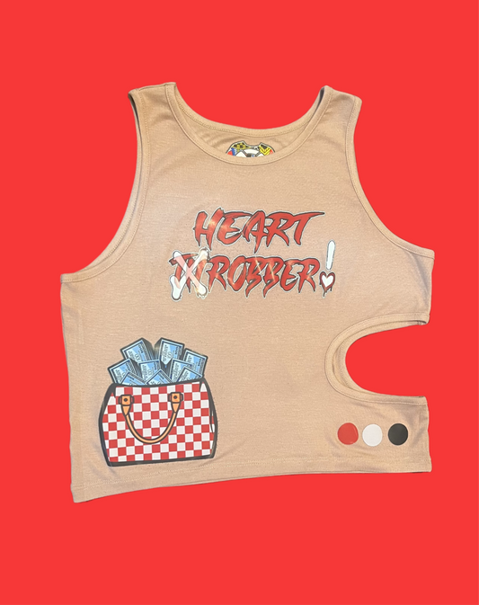 Women's - Heart Th x Robber (Throbber) Graphic Crop Top