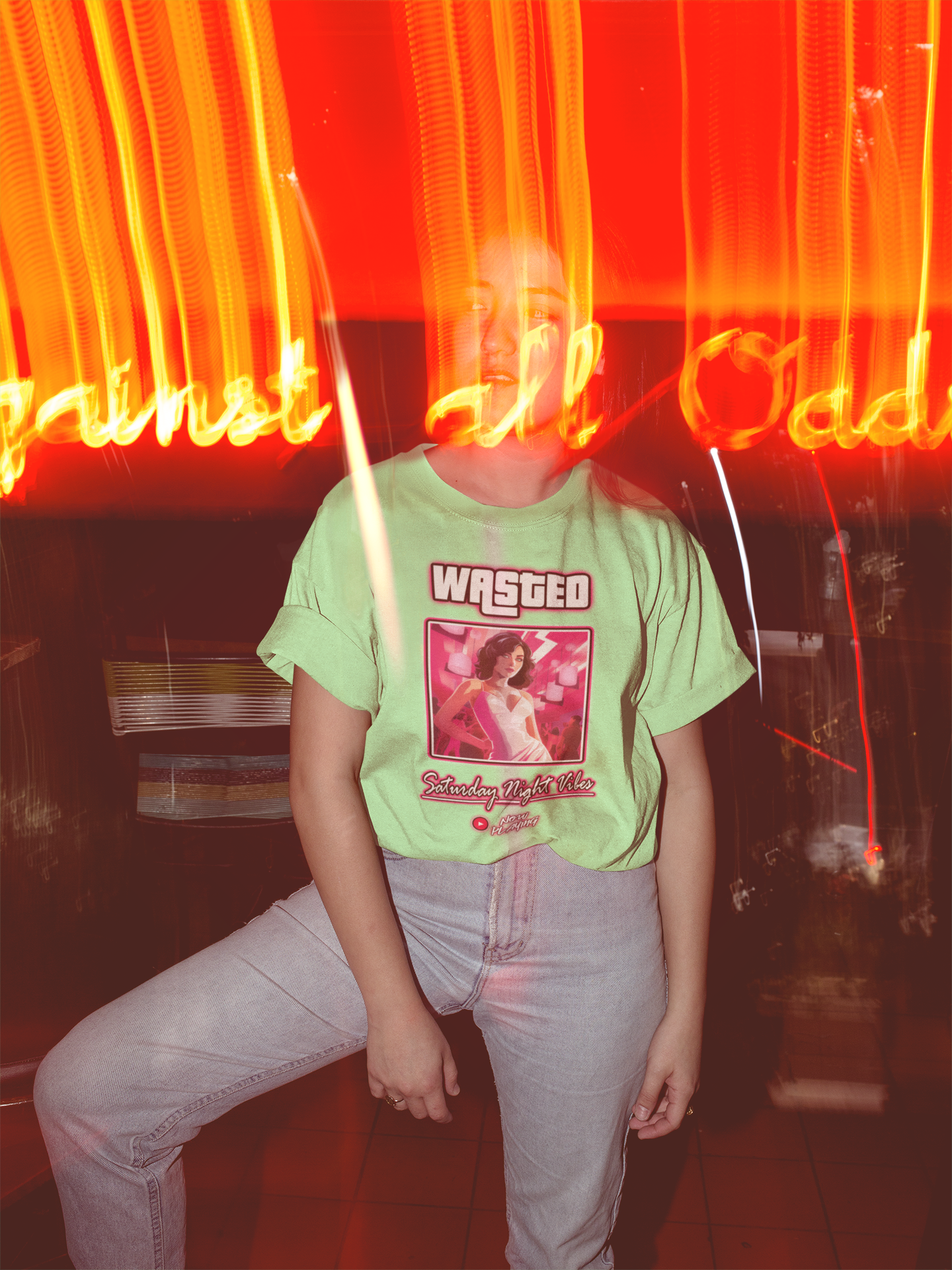 Women's - Wasted Saturday Night Vibes Graphic T-Shirt