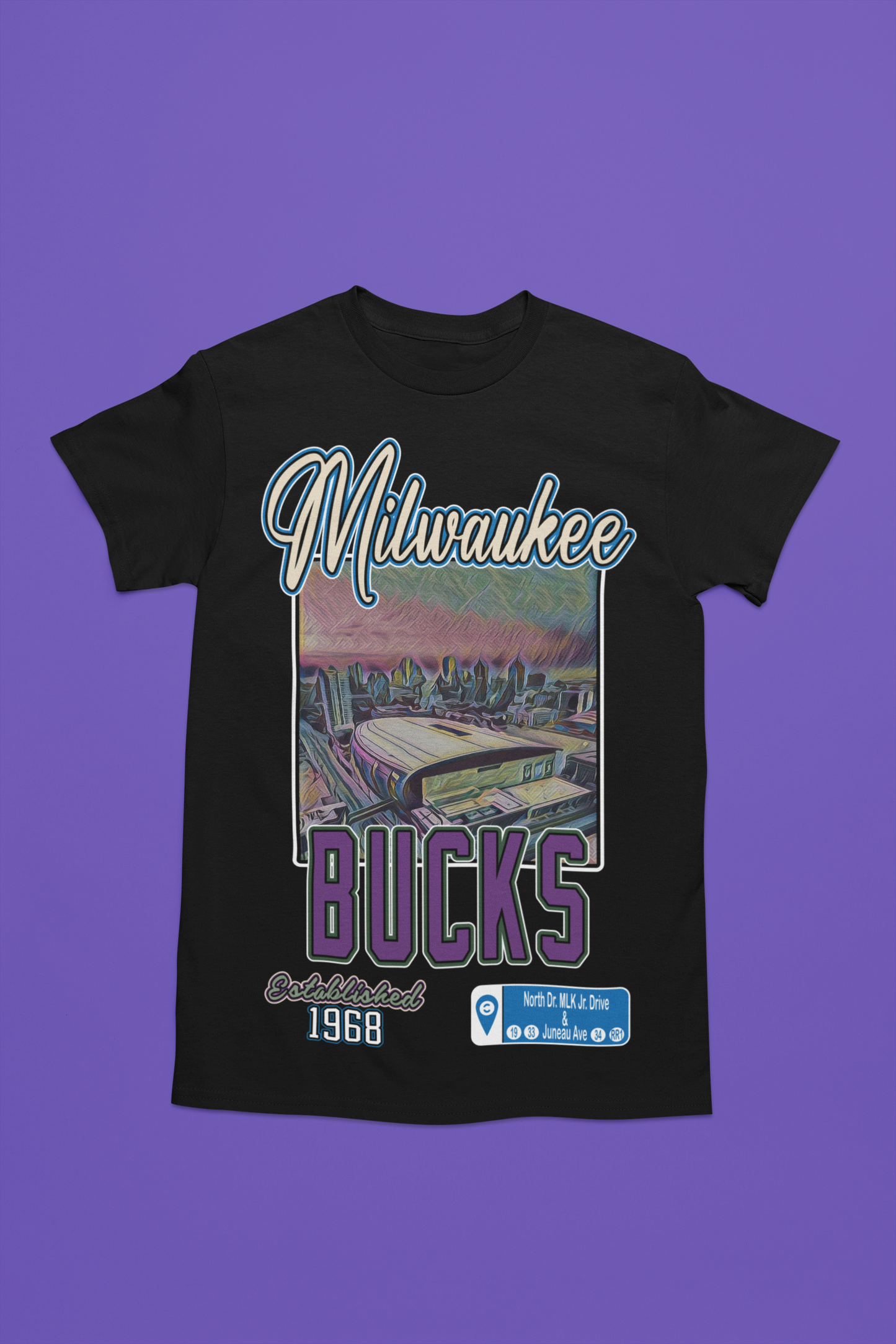 Unisex - Courtside Series (Milwaukee Bucks) Graphic T-Shirt