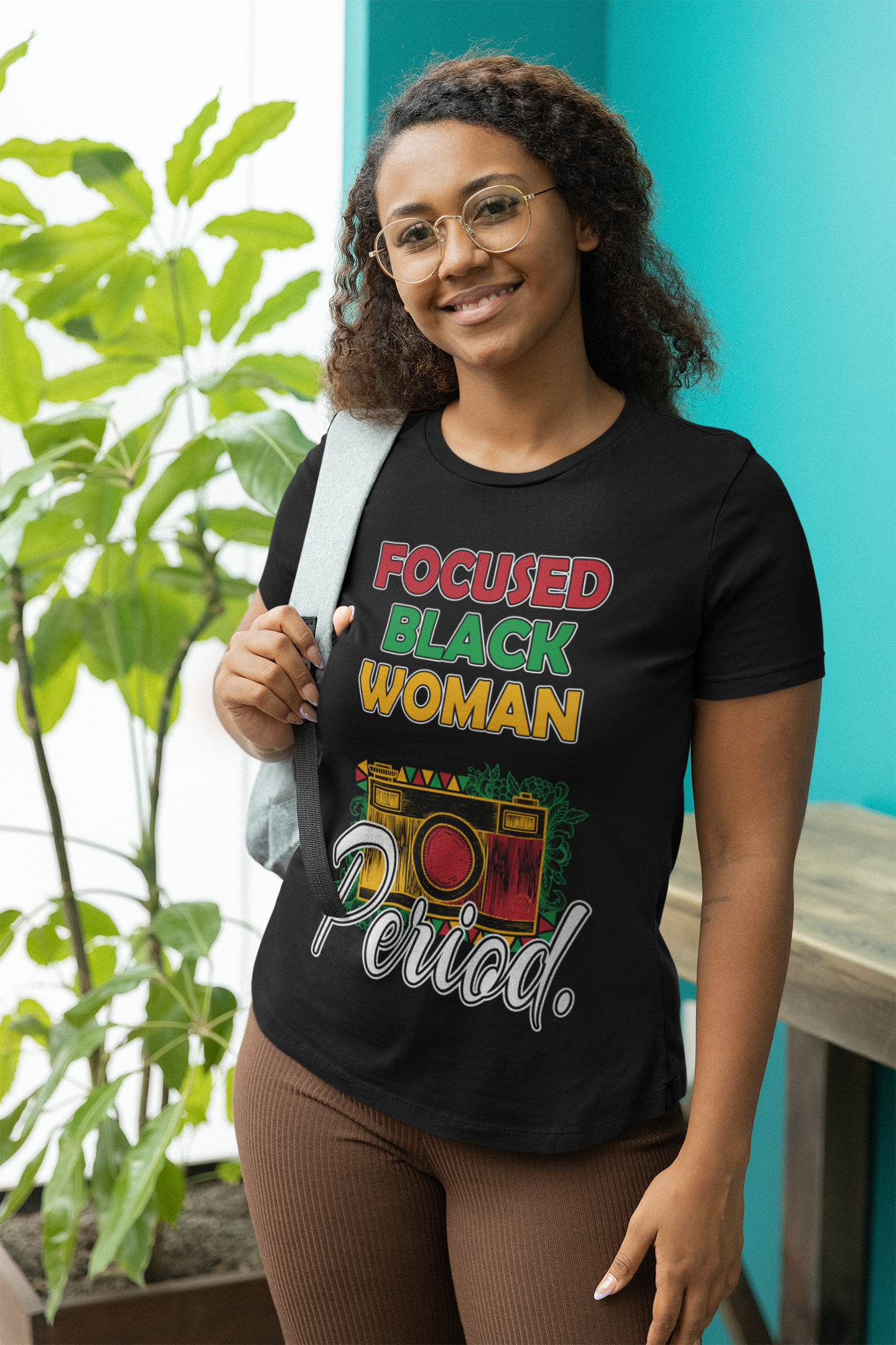 Women's - Focused Black Woman Graphic T-Shirt