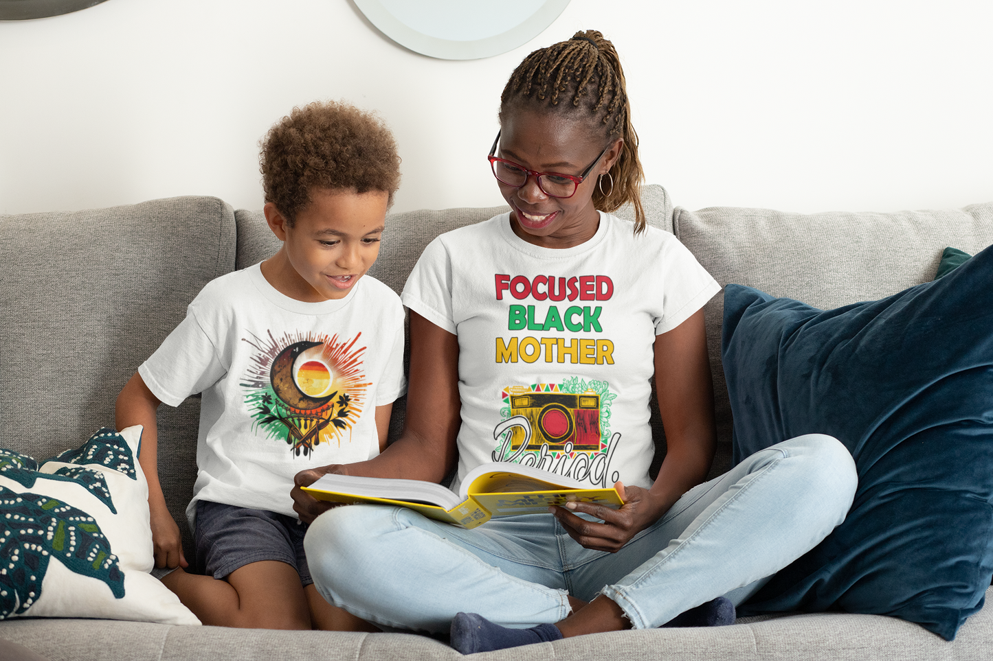 Women's - Focused Black Mother Graphic T-Shirt