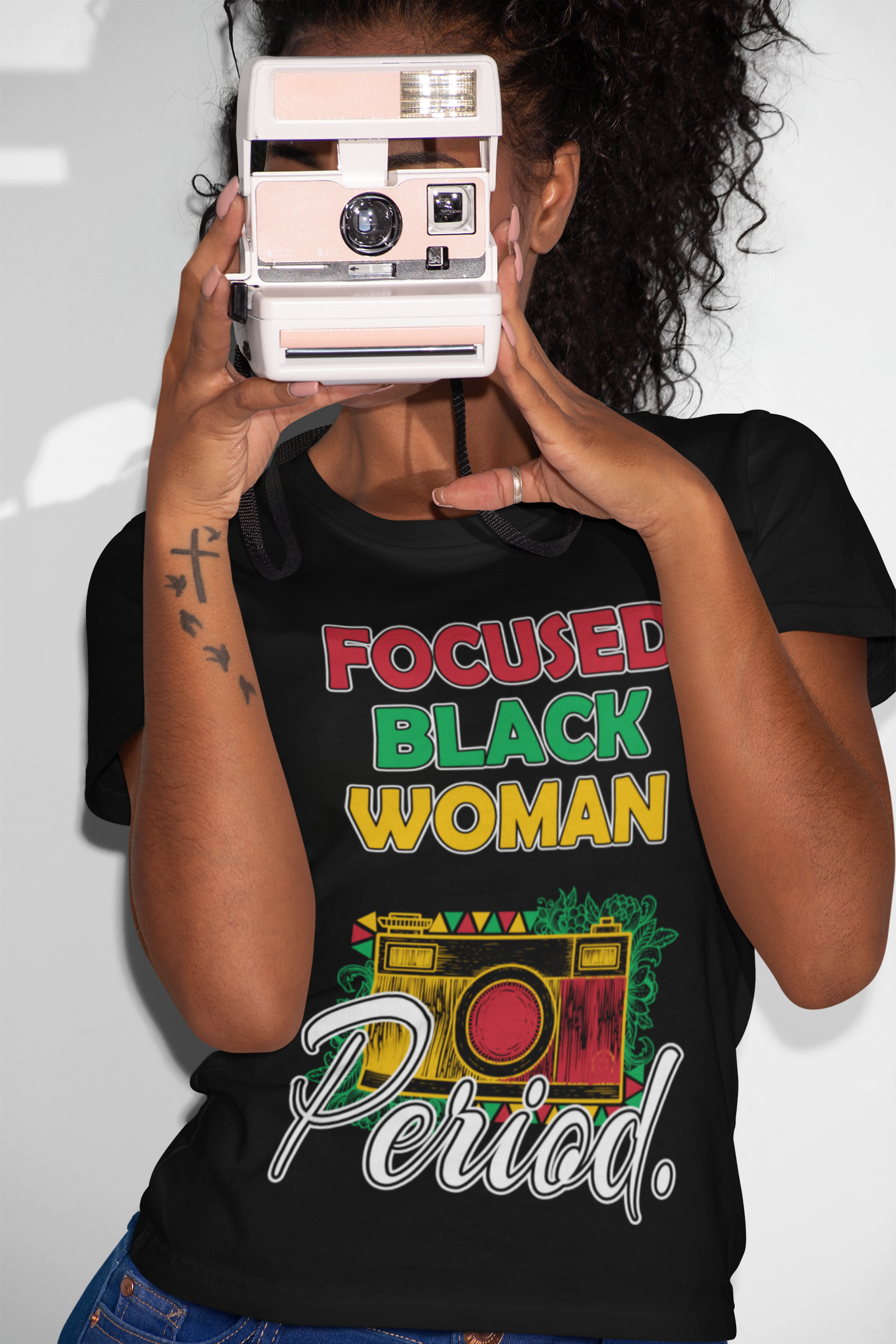 Women's - Focused Black Woman Graphic T-Shirt