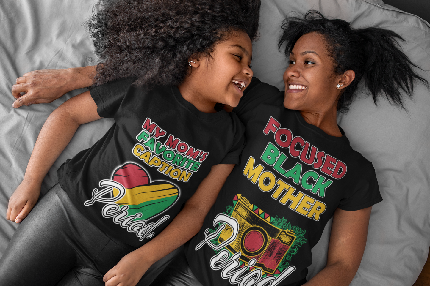 Women's - Focused Black Mother Graphic T-Shirt