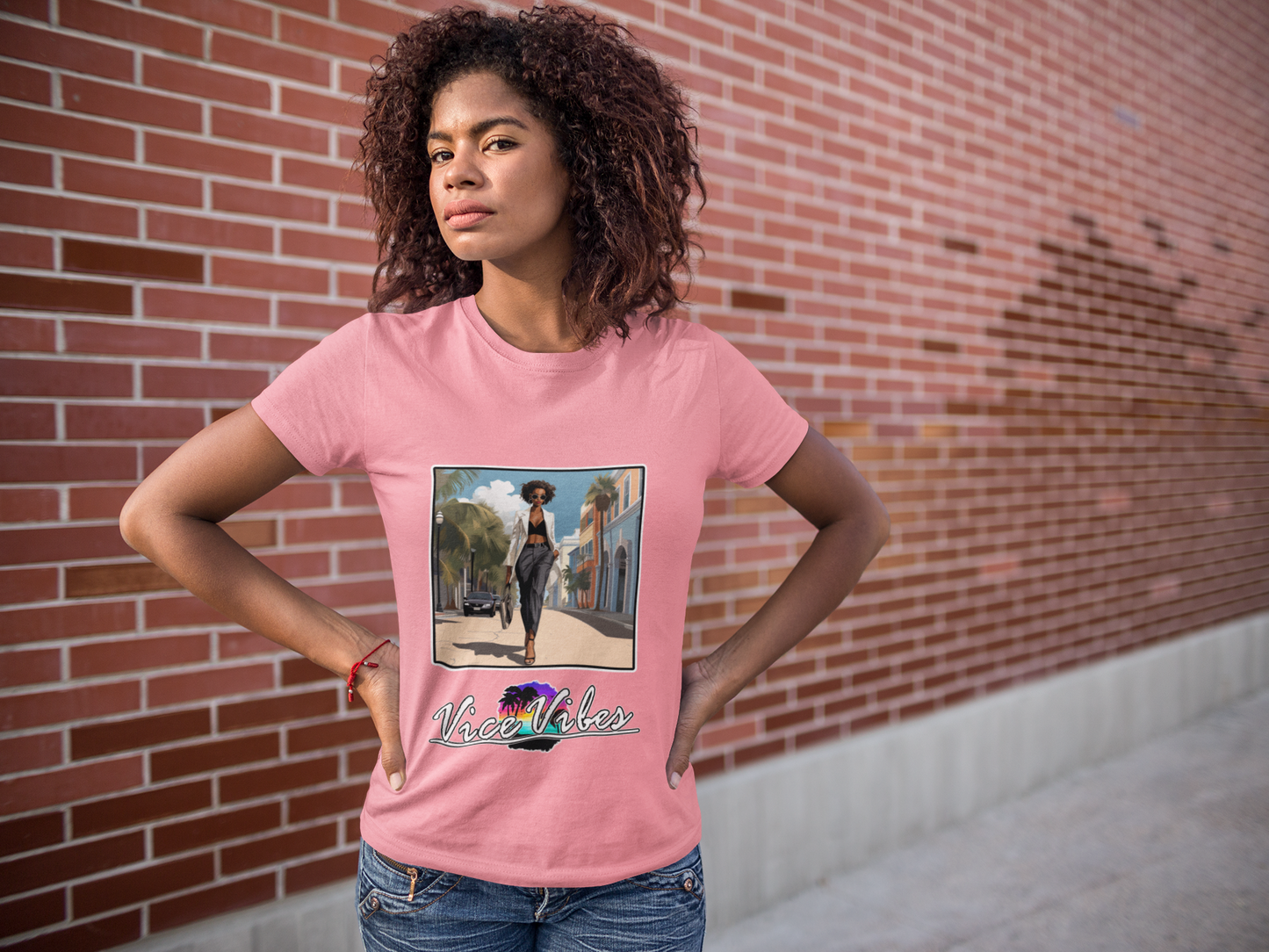 Women's  - Vice Vibes (Flamingo Designer) Graphic T-Shirt